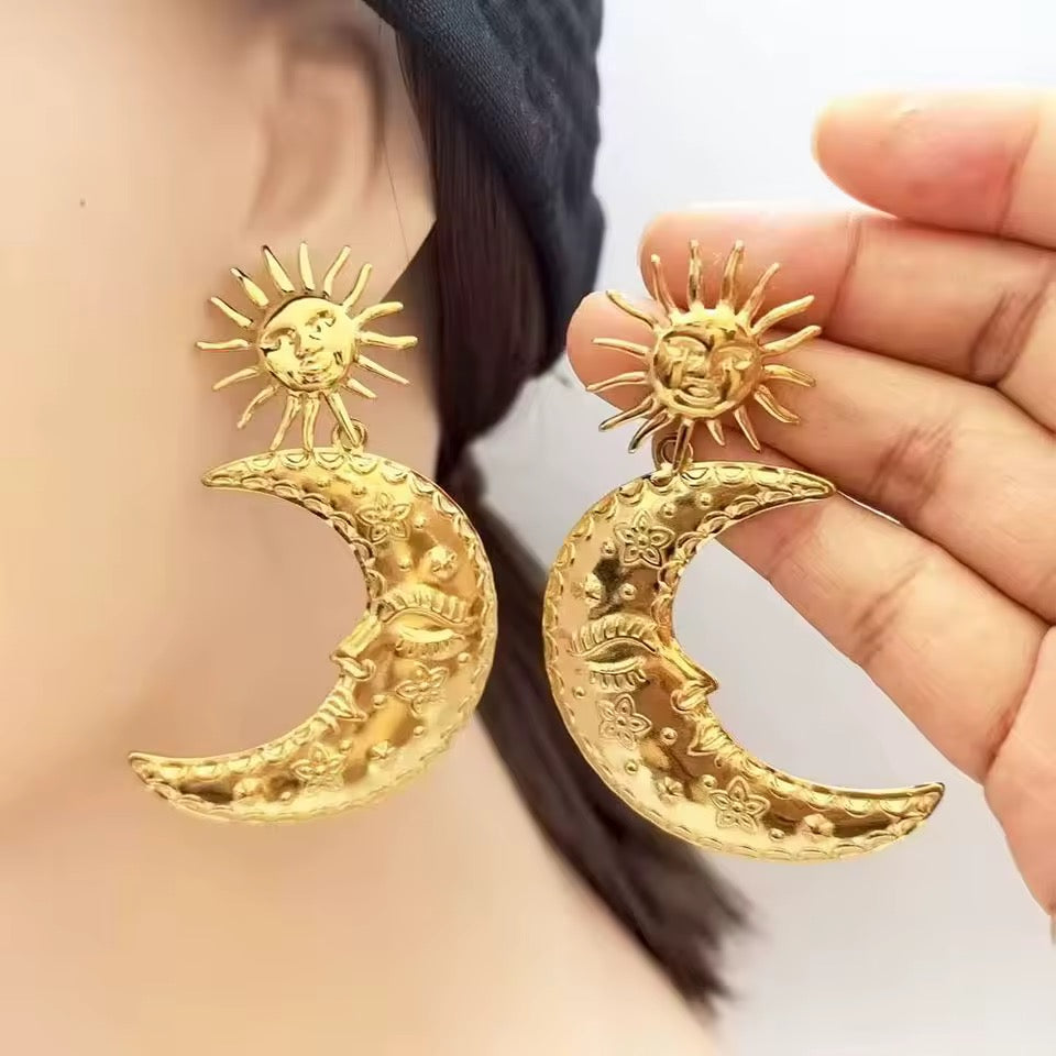 Aretes sol/luna
