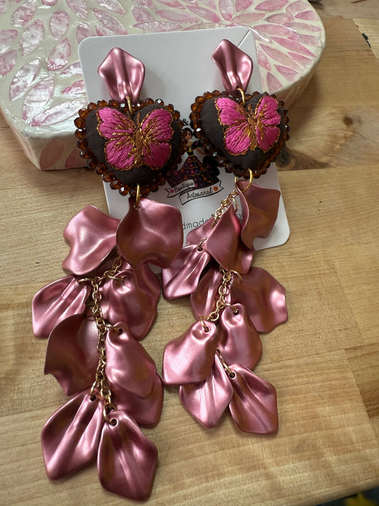 Arete /petalos/rosa