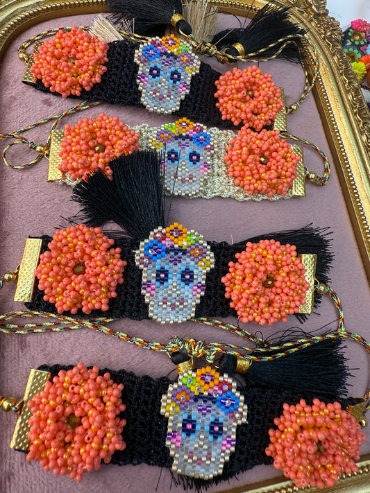 Pulceras tejidas /miyuki/ Dia de muertos