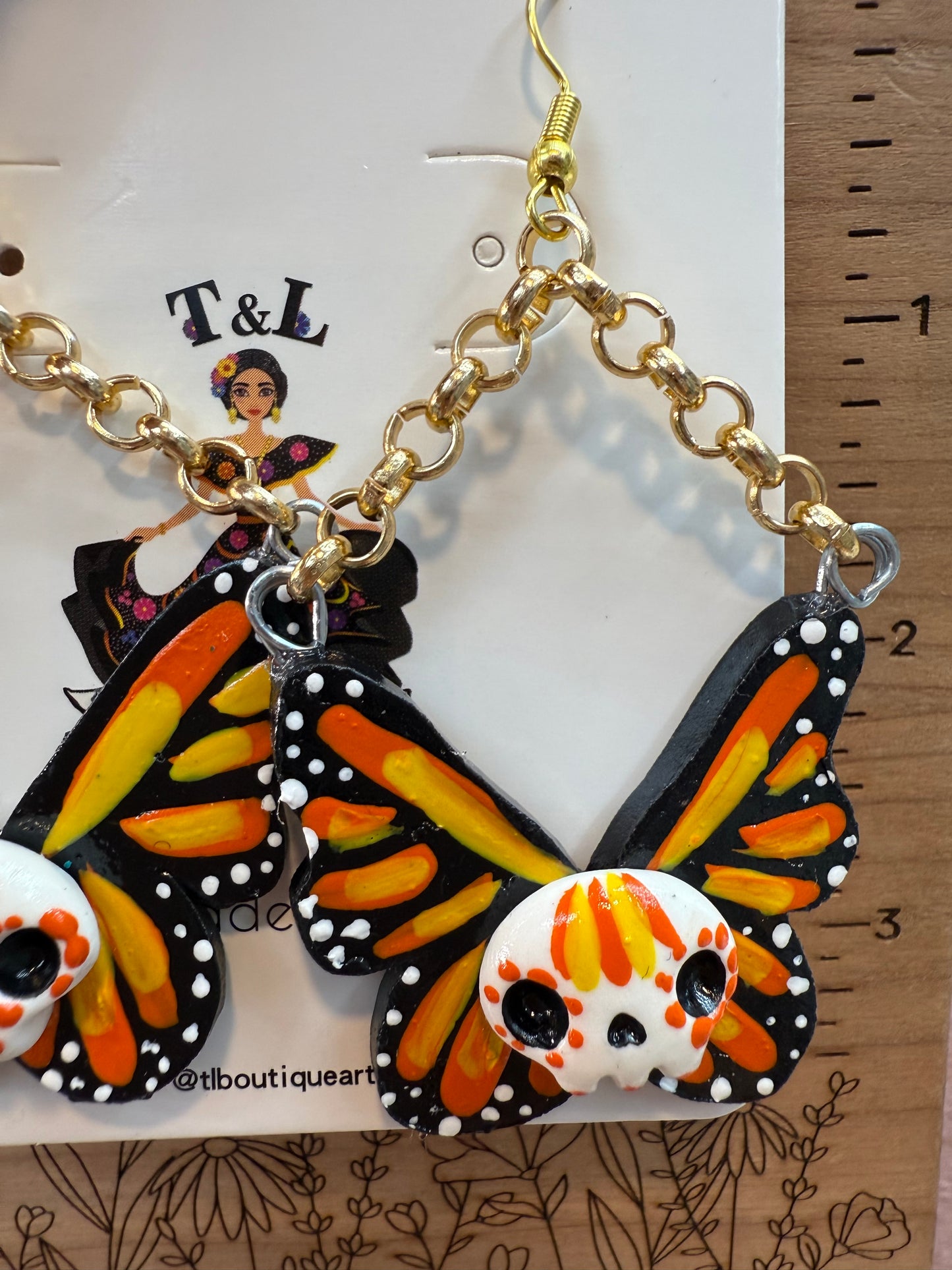 Aretes /mariposa/calavera