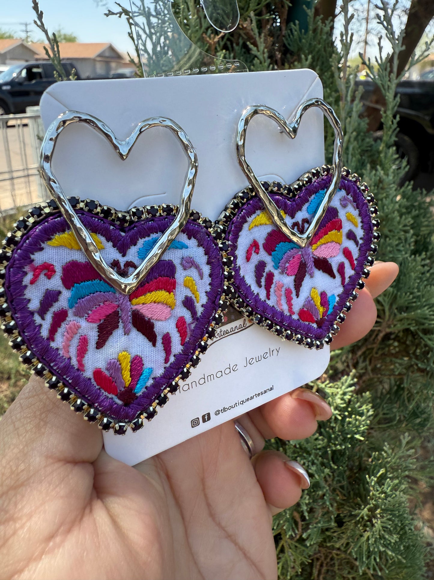 Aretes /corazon plano/mariposa#1