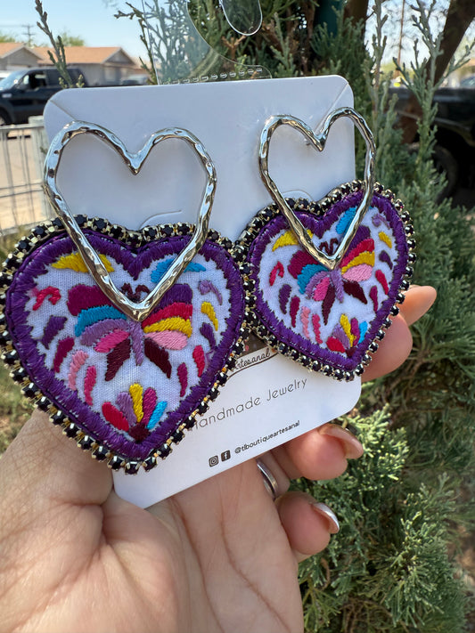 Aretes /corazon plano/mariposa#1