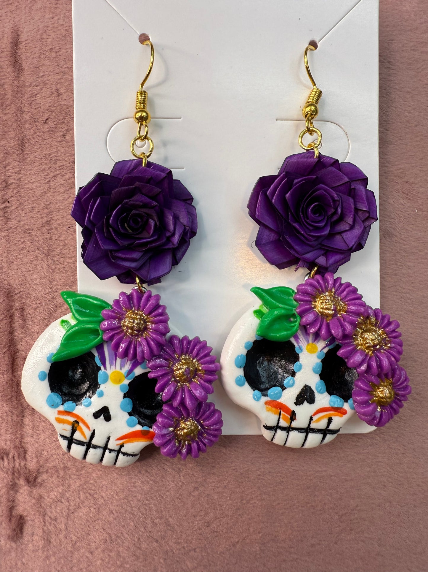 Aretes catrina /morado