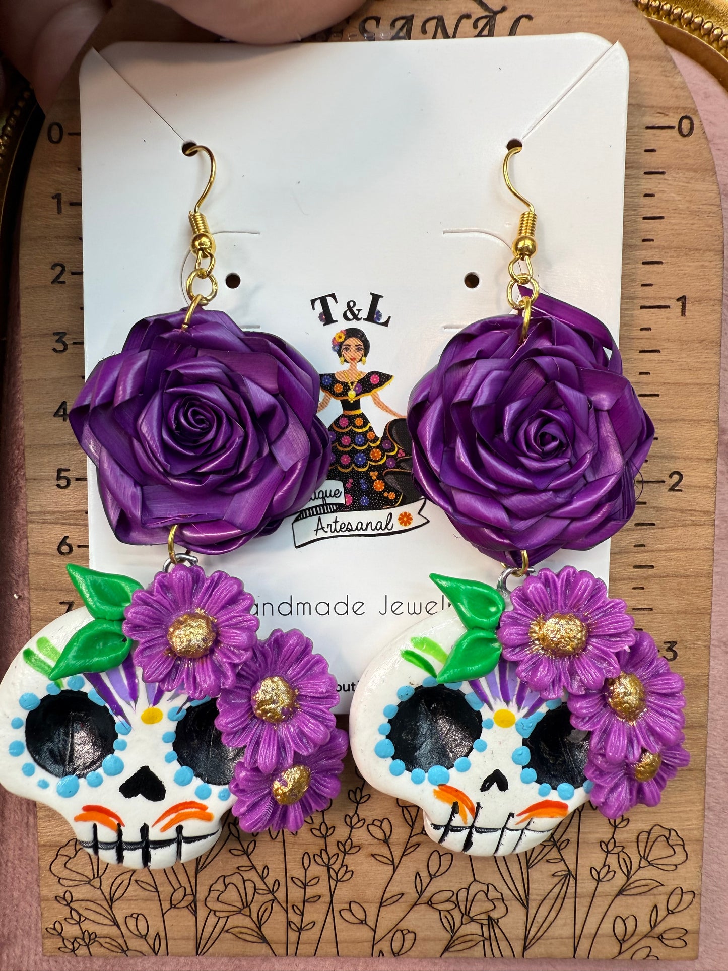 Aretes catrina /morado