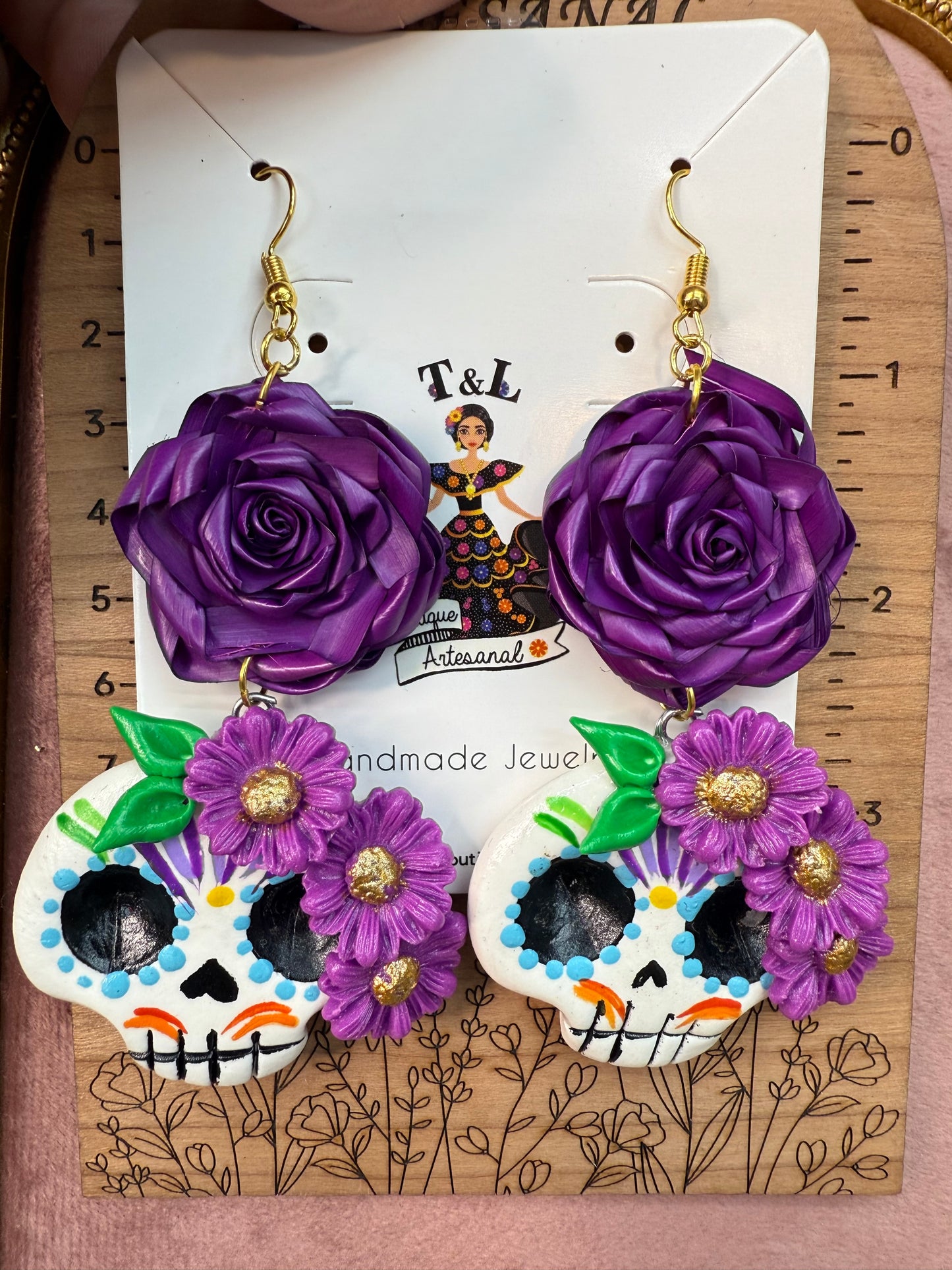 Aretes catrina /morado