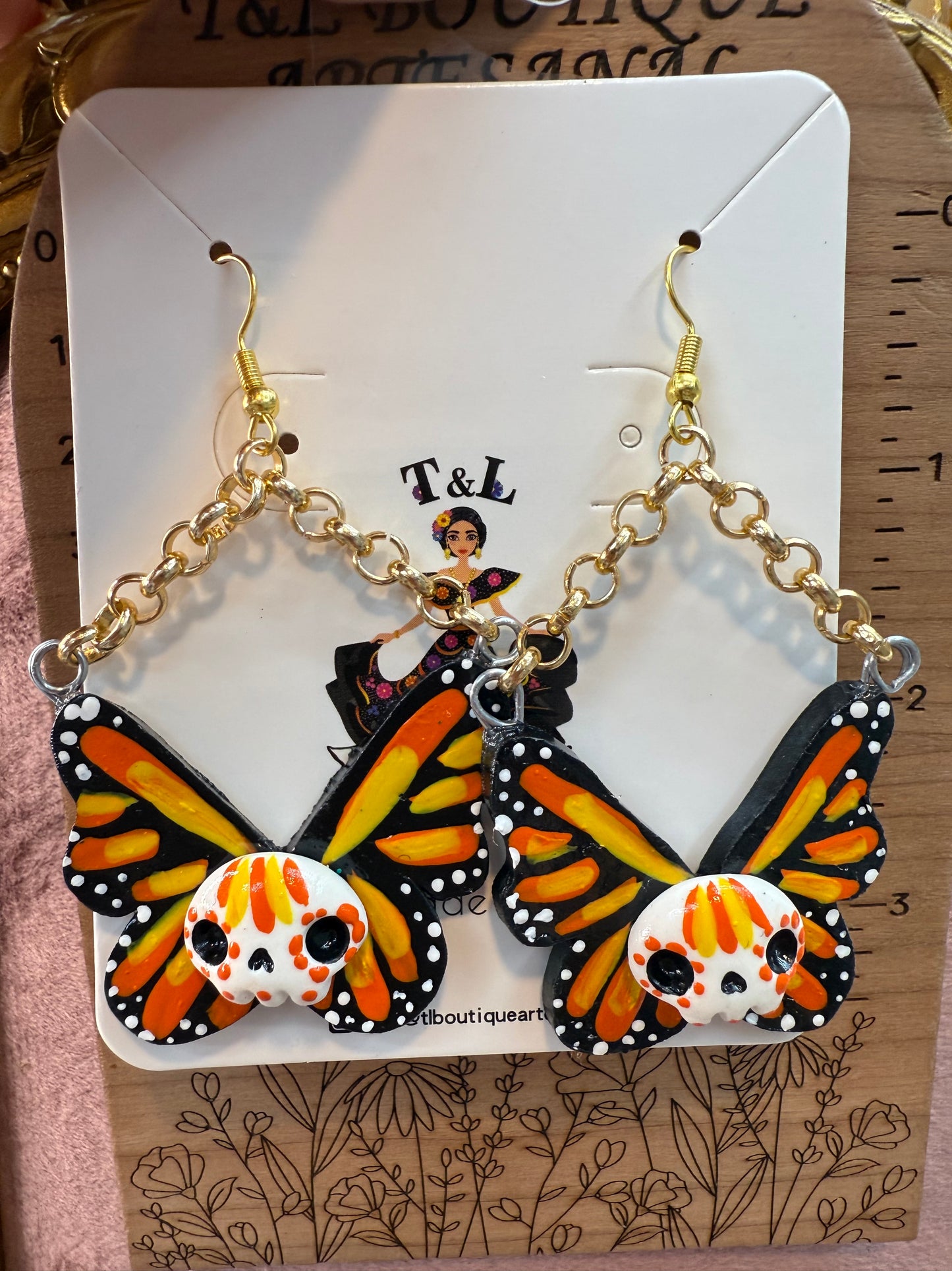 Aretes /mariposa/calavera