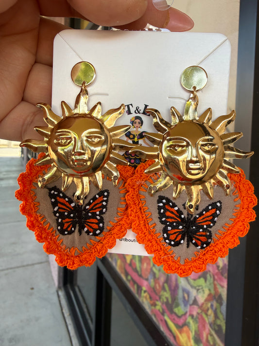#17 sol/mariposa /naranja