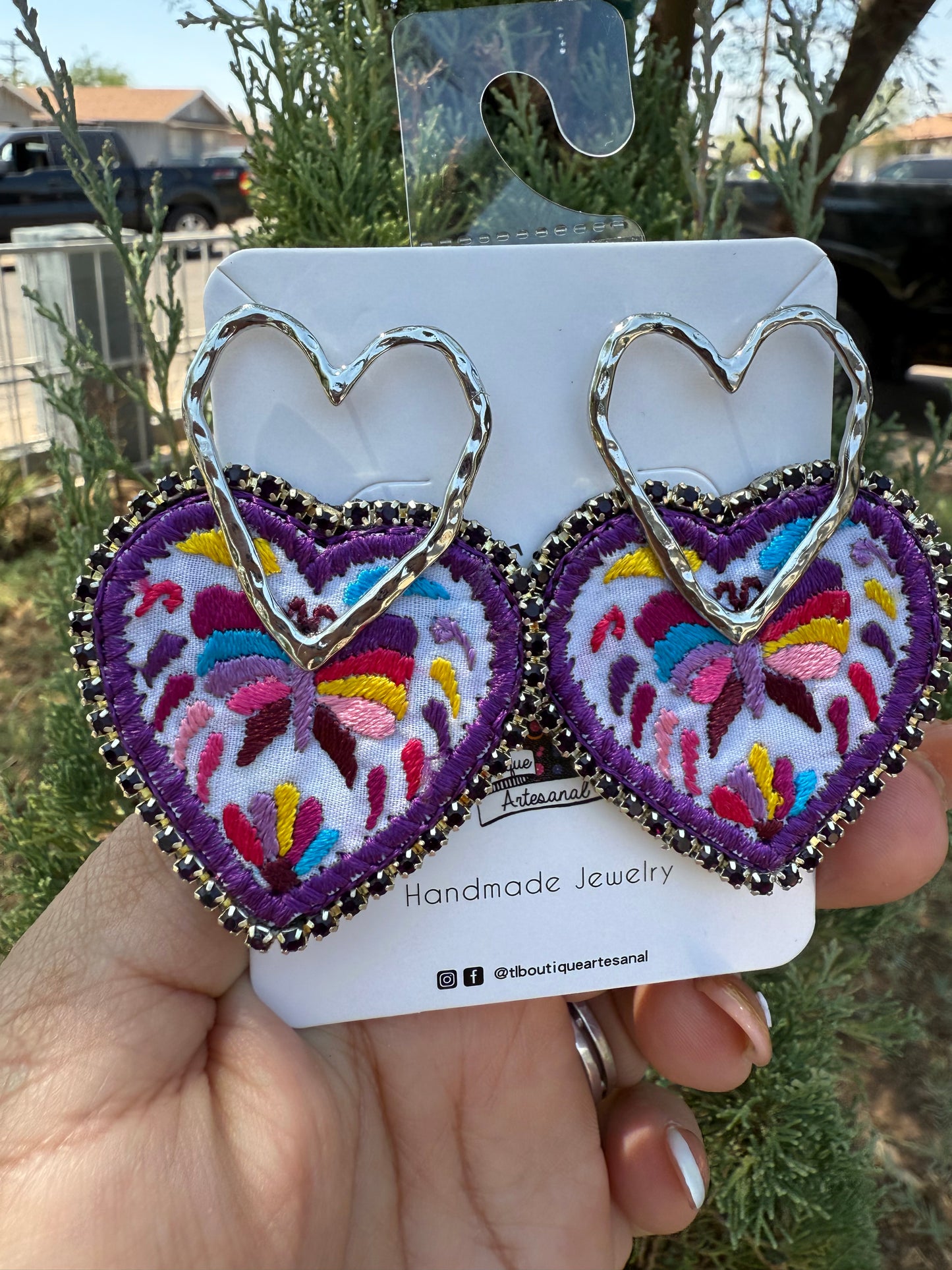 Aretes /corazon plano/mariposa#1