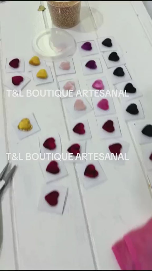 aretes artesanales/aretes sagrado corazon