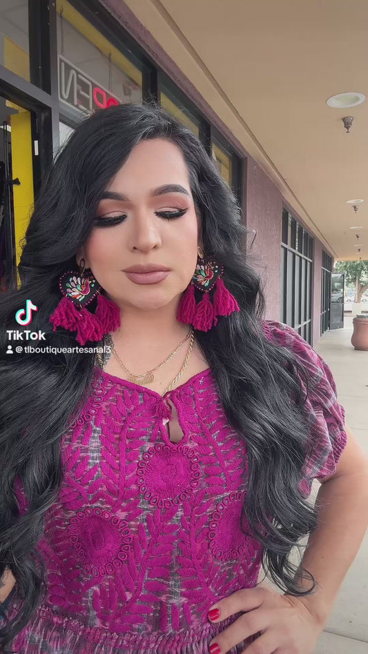 💜 Vestido Artesanal Bordado a Mano | Corte Guatemalteco & Bordado Rococó de Chiapas